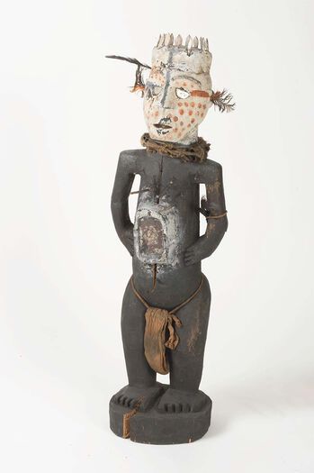 Nkisi, power figure from Pool Malebo, the Democratic Republic of Congo.&amp;#160;UEM7277. View large format .