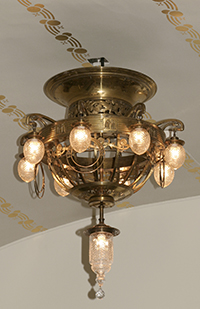  A brass ceiling lamp