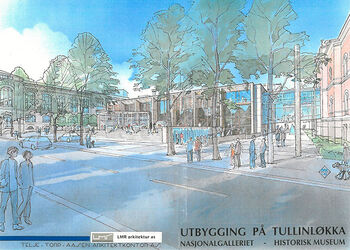 I 1995 gikk kulturminister Åse Kleveland og undervisningsminister Gudmund Hernes i bresjen for å få utlyst ny arkitektkonkurranse for felles utvidelse av Historisk museum og Nasjonalgalleriet på Tullinløkka. Året etter ble Telje Torp Aasen Arkitektkontor AS kåret til vinner med "Duett". Vinnerprosjektet på Tullinløkka fikk ikke særlig mye vind i seilene.