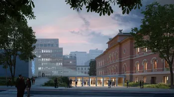 Kulturminister Anette Trettebergstuen har i 2023 gitt Statsbygg i oppdrag å utrede videre en moderne teaterbygning på Tullinløkka i Oslo. Slik ser arkitektene i Rodeo for seg inngangspartiet til et nytt teater på Tullinløkka i et av utkastene i mulighetsstudien. Det gamle Nasjonalgalleriet til høyre.