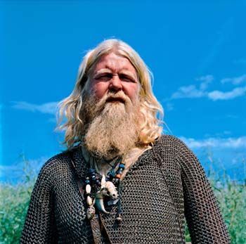 Per Andersson fra vikingreservat ved Foteviken Museum i Sverige. /&amp;#160;Per Andersson from the Viking Reservation at Foteviken Museum, Sweden.