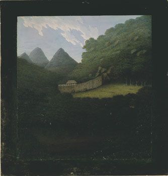 Gantz, 1801: The doorgapers and barrier. (Kat.nr. 4433) Akvarell og gouache på papir. Indremål: 30,5 x 28,5. Ytremål: 37,4 x 35,6.