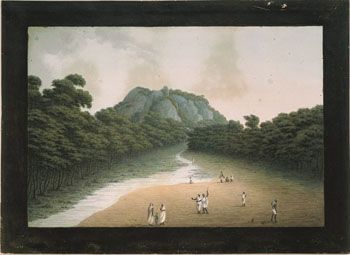 Gantz, 1800: Ramgherry. (Kat.nr. 4430) Akvarell og gouache på papir. Indremål: 21,3 x 31,5. Ytremål: 27 x 37.