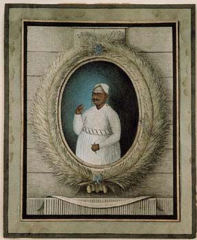 Anker, 1791: Supremane Setty. (Kat.nr. 4415) Akvarell og gouache på papir. Gullmaling på smykker. Blekk og blyant. Indremål: 27,6 x 21, 6. Ytremål: 33 x 27.