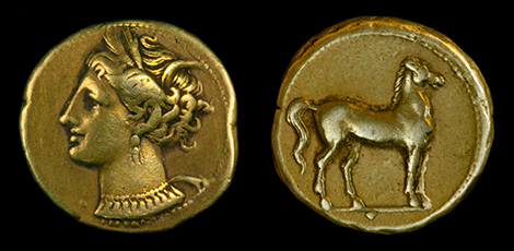 Stater i gull fra Karthago
