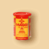 Reklame for Maggi buljong ser man overalt i Vest-Afrika. Mange steder er merket så dominerende at ordet maggi &amp;#160;har blitt det vanlige ordet for buljong. Boksen er kjøpt i en butikk i Oslo.