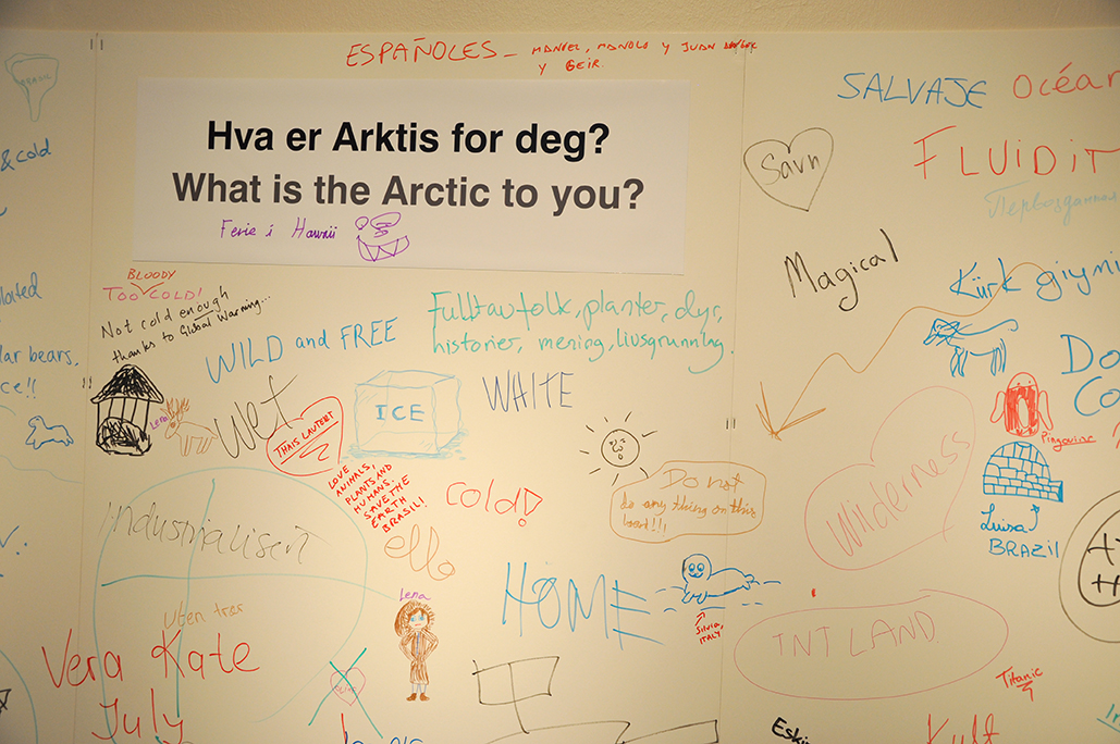 Whiteboard med ordsky