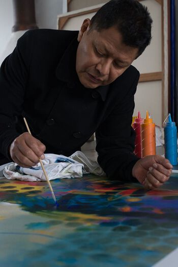 Blue ,Art ,Paint ,Artist ,Table.